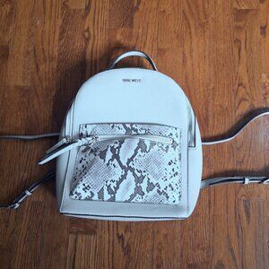 New Nine West Chelsea Backpack Mint Green with Snake Detail on Front Pocket